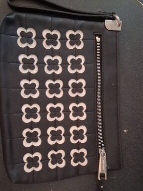 Black and White Punch Out Clutch Wristlet Nine West Candis Laser Cut Bag